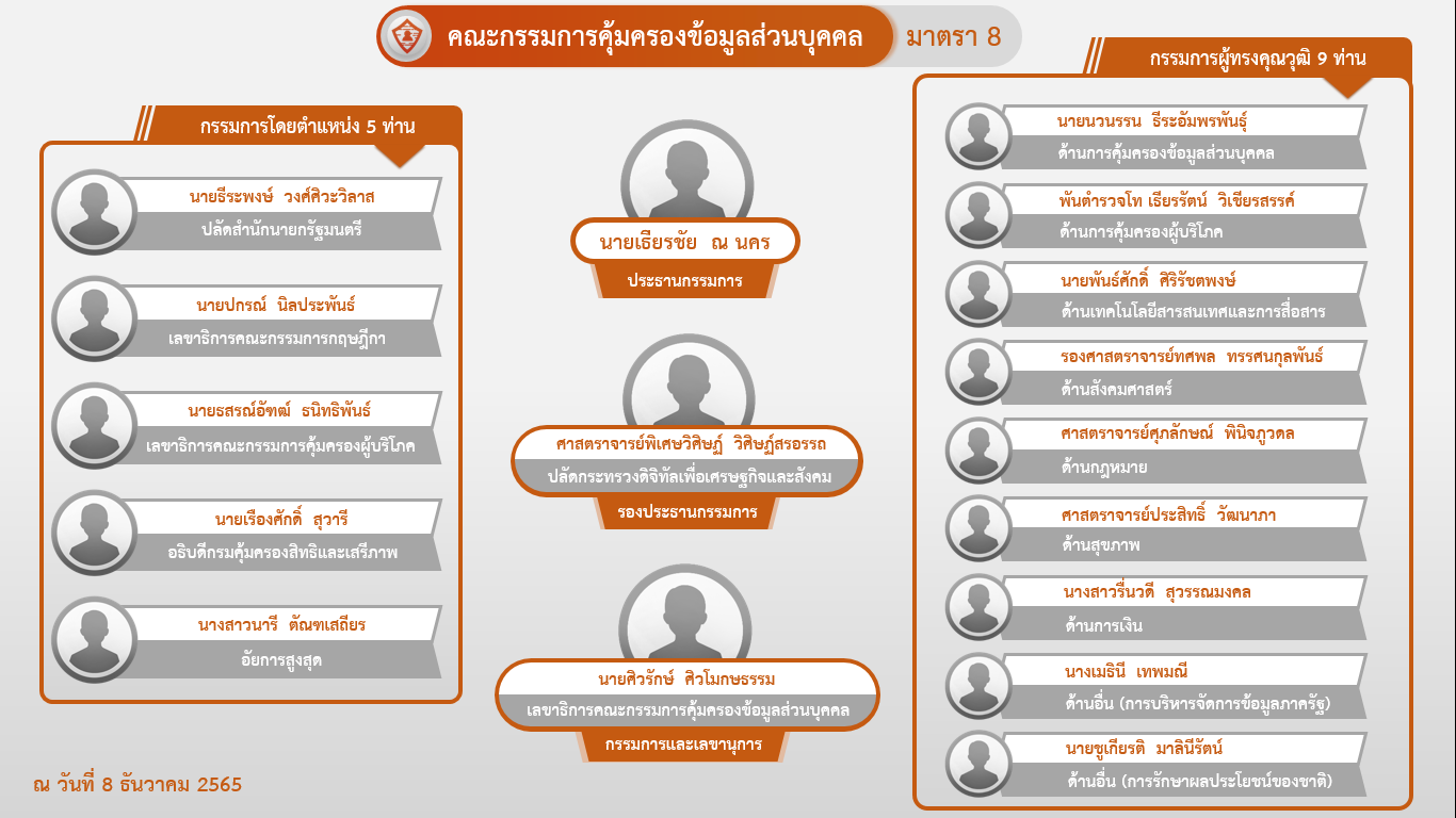 โครงสร้างคณะกรรมการคุ้มครองข้อมูลส่วนบุคคล