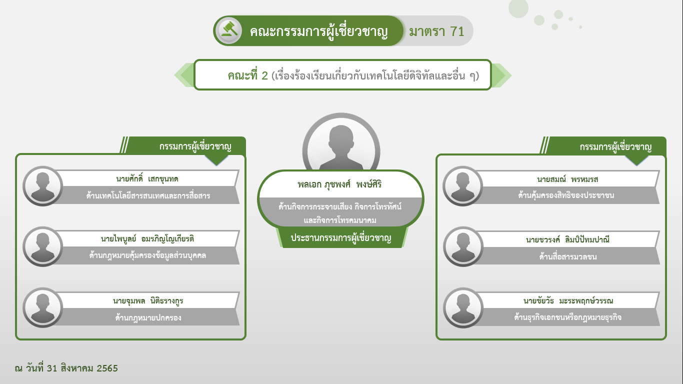 โครงสร้างคณะกรรมการผู้เชี่ยวชาญ คณะที่ 2